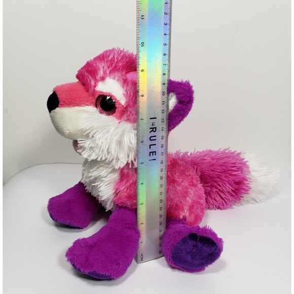 Wild Republic Fox Plush Toy Sparkle Eyes Soft Pink Purple 10 Inch - Picture 6 of 8